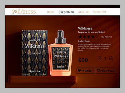 Wildness-perfume brand- single product page branding design illustration logo typography ui vector