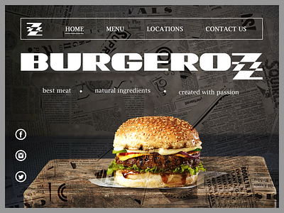 Burgeroz- website branding design illustration logo typography ui