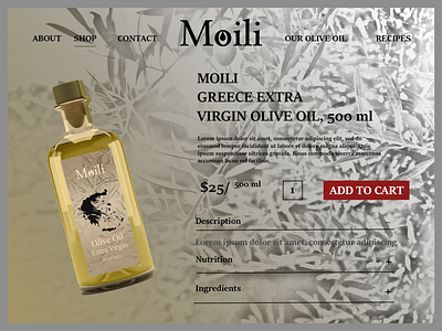 Moili- olive oil brand- single product page