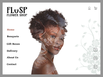 Flosp- flower shop- website branding design illustration logo typography ui vector