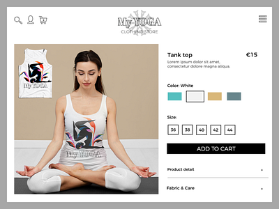 My Yoga- clothing brand- single product page branding design illustration logo typography ui