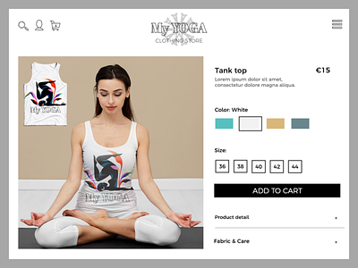 My Yoga- clothing brand- single product page
