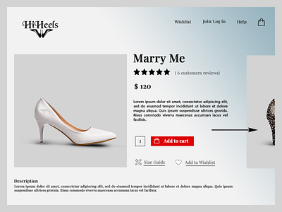 HiHeels- women's shoes brand-single product page branding design graphic design illustration logo typography ui