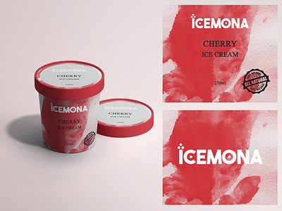 Icemona- ice cream brand- package, label, logo branding design graphic design illustration logo typography