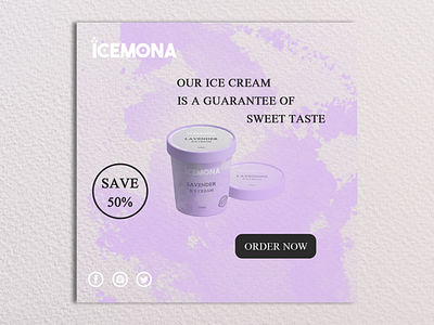Icemona- ice cream brand- social media ad branding design graphic design illustration logo typography