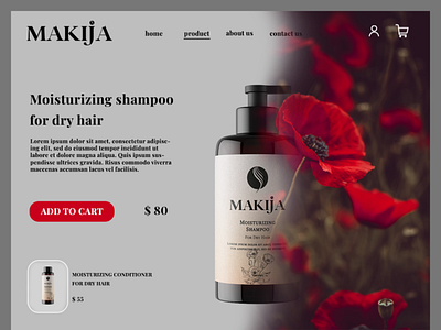 Makija- shampoo brand- single product page branding design graphic design illustration logo typography ui