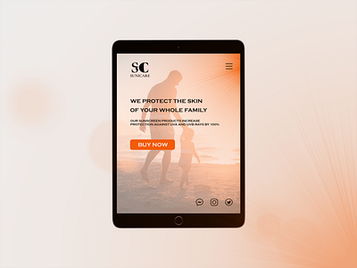 Sunicare- suncare brand- landing page