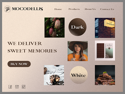 Mocodellis- chocolate brand-landing page branding design graphic design illustration logo typography ui