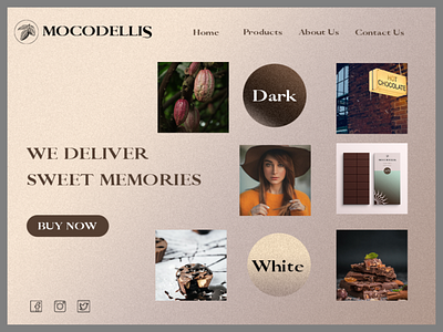 Mocodellis- chocolate brand-landing page