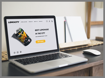 Lemocity- lemonade brand- website branding design graphic design illustration logo typography ui