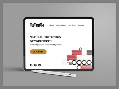 Tuteeth- toothpaste brand-landing page branding design illustration logo typography ui