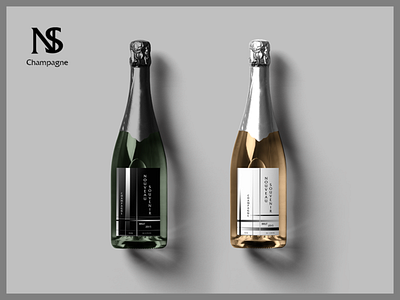 Nouveau Souvenir- champagne brand branding design graphic design illustration logo typography