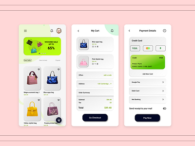 Checkout Flow UI Design by Simran Kaur on Dribbble