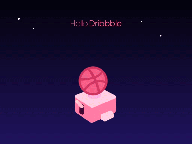 Hola Dribbble! animation ball dribbble force field machine