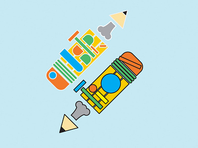 Pencil Illustration illustration pencil rockets