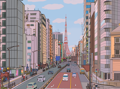 Tokyo adobe anime art design digital illustration japan photo photoshop tokyo