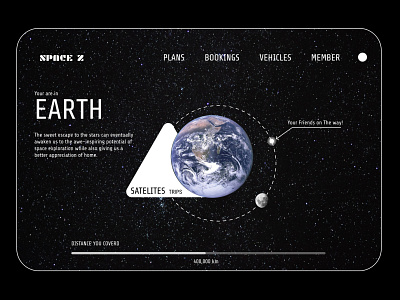 Space Travel Landing page graphic design ui ux