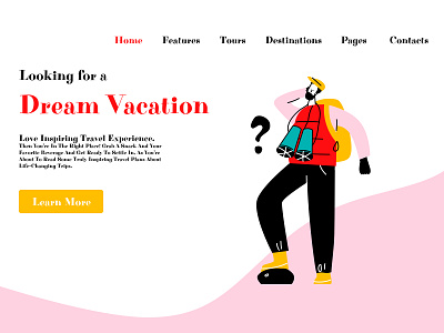 Minimalist Travel Landing Page app branding design graphic design illustration typography ui ux