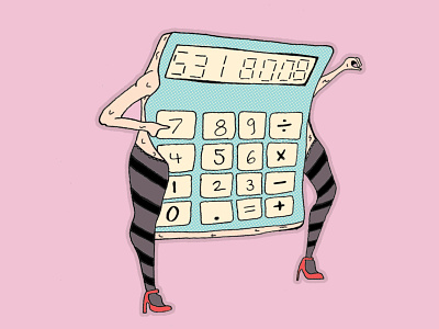 Sexy Calculator calculator cartoon character dance dancer design electric illustration sexy sketch sticker sticker design sticker mule