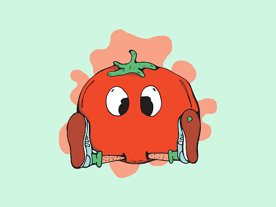 tomato splat cartoon design fruit illustration sketch sticker sticker design tomato
