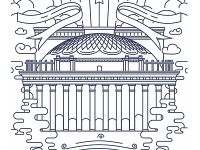 Opera architecture linework opera outline