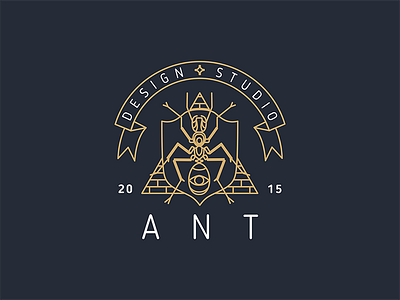 Ant ant linework logo pyramid