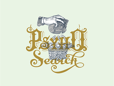 Psyho Search ashtray lettering logo hand drawn psyho search trashcan typography skull