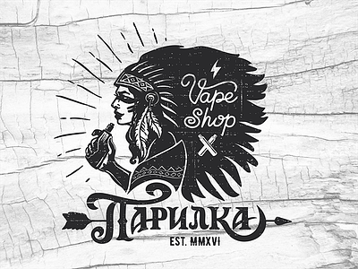 Vape american design identity lettering logo logotype mark native shop vape