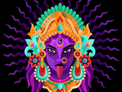 Kali character ethnos flat illustration indian kali kalima mahakali personage