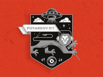 poyarkov dj heraldic lion logo music ufo vinyl