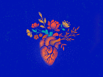 Valentine bouquet flowers heart illustration vector