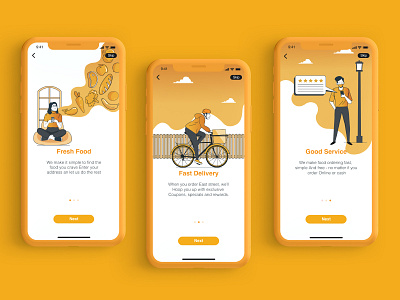 The Local app walkthrough screens app app design colors design food app graphic design ill illustration interaction design mobile app onboarding screns product design screens ui uiux vector walkthrough screens webdesign