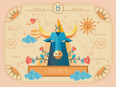 Taurus art design drawing graphic design horoscopes icecream illustration