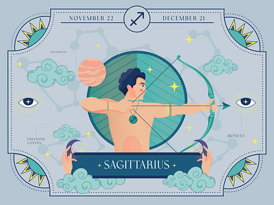 Sagittarius art design drawing graphic design horoscopes icecream illustration packaging design