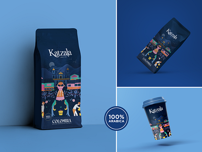Katzala Coffee Packaging art design drawing graphic design illustration packaging