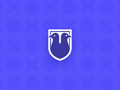 Squab And Pigeon Mark branding logo pigeon shield