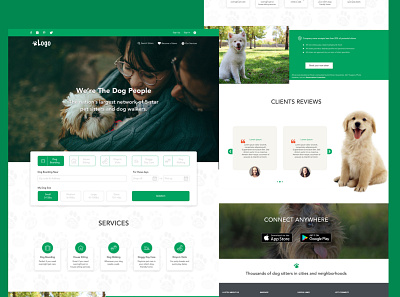 Dogs Hostel design interface landing page ui website