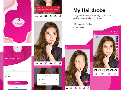 My Hairdrobe app design design figma interface sketch ui xd