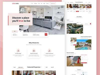 Buy/Sell Property at One Place design interface landing page sketch ui uiux website