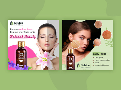Post for beauty products banner graphic design illustration photoshop post social media