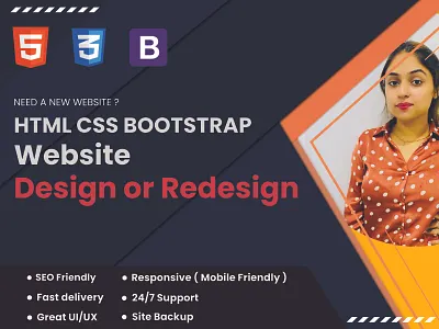 I will Design or Redesign your HTML/CSS Website adobe illustration adobe photoshop branding buildwebsite graphicdesign htmlcss htmlcsswebsite illustration photo editing ui webdesign webdevelopment website