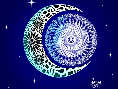 Moon mandala art branding design graphic design icon illustration logo vector