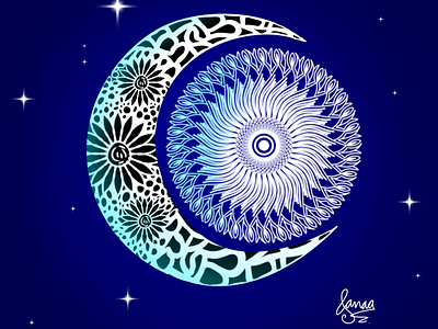 Moon mandala art