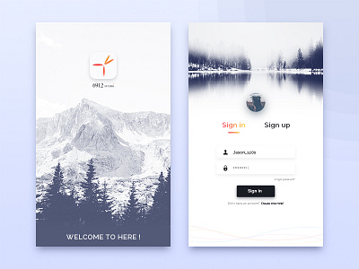 login sign in sign up interface clean forest in interface login mountains sign ui up welcome