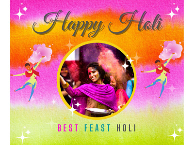 Attractive Happy Holi Facebook Post Design color colors facebook facebook design facebook post fastival feast holi post