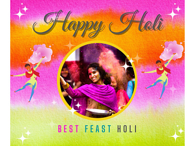 Attractive Happy Holi Facebook Post Design