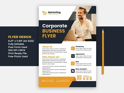 Corporate Business Flyer Design 2022 flyer desing a4 paper banner brand identity branding brochure business flyer business flyer template company corporate corporate flyer corporate flyer template flyer flyer design flyer mockup flyer template flyers leaflet marketing mockup