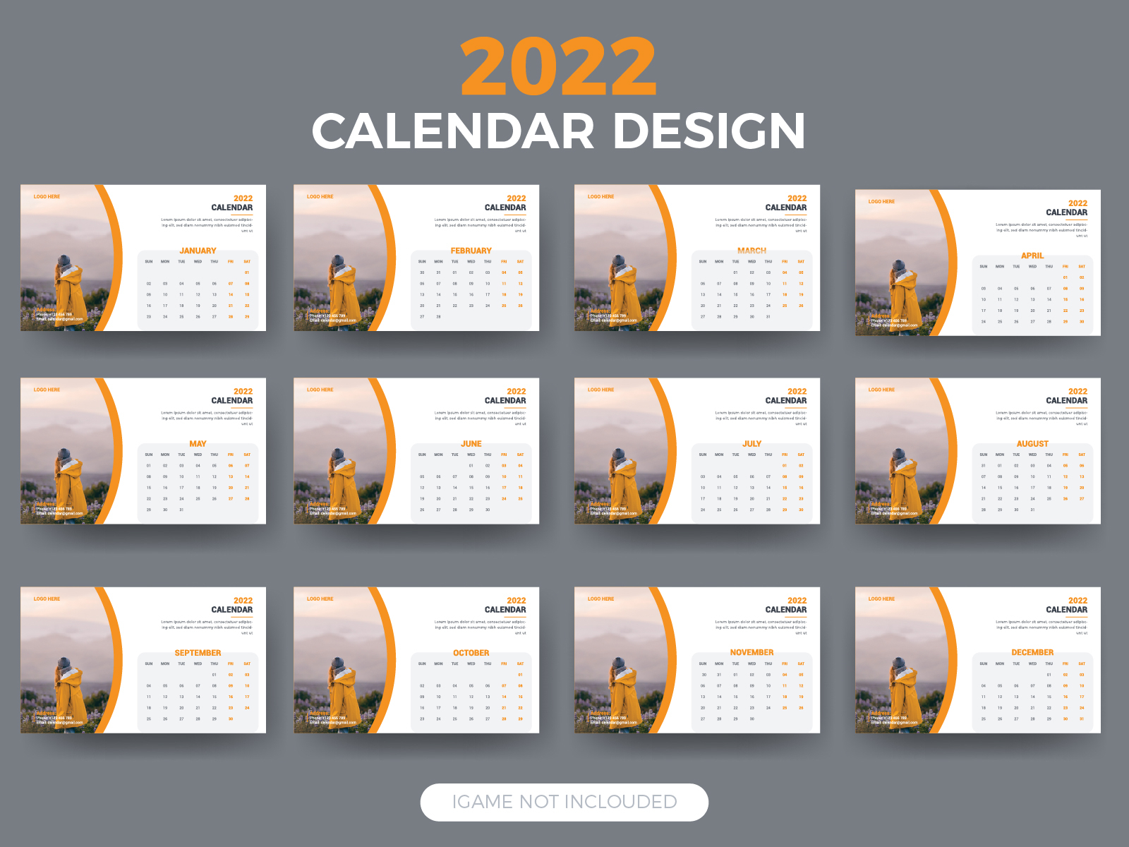 2022 Travel Desk Calendar Design Template By Graphic Panda by Graphic