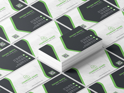 Corporate Green Business Card Design Template By Graphic Panda