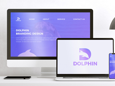 D Letter+ Dolphin Logo Design